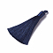 Polyester Tassel Pendants, Prussian Blue, 78~82x8mm, Hole: 2~4mm