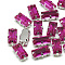 Sew on Rhinestone, Multi-strand Links, Glass Rhinestone, with Brass Prong Settings, Garments Accessories, Faceted, Rectangle, Platinum, Rose, 10.5x5.5x4mm, Hole: 1mm