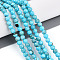 Natural Persian Jade Beads Strands, Round, Dyed, Deep Sky Blue, 4~5mm, Hole: 0.7mm, about 91pcs/strand, 15.55~15.75 inch(39.5~40cm)
