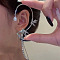 Alloy Rhinesonte Cuff Earrings, Platinum, Bird