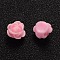 Opaque Resin Beads, Rose Flower, Hot Pink, 9x7mm, Hole: 1mm