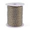 Round String Thread Polyester Cords, with Gold Wire, Dark Gray, 2.5mm, about 21.87 yards(20m)/roll