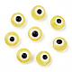 樹脂ビーズ  フラットラウンド  ナザールボンジュウ  シャンパンイエロー  7.5~8x5~6mm  穴：1.8~2mm&nbsp;RESI-S339-6x8-05-1
