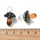 手作りランプワークペンダント  バンピー  キノコ  チョコレート  24.5~29.5x15~18.5mm  穴：2~5mm&nbsp;LAMP-M021-01L-3