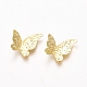 合金カボション  蝶  ゴールドカラー  10x11x2mm&nbsp;PALLOY-WH0068-09B-G-2