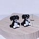 ランプワークビーズ  犬  ブラック  20mm  穴：2mm&nbsp;PW-WG84549-04-1