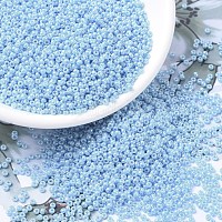 MIYUKIラウンドロカイユビーズ  日本製シードビーズ  （rr433)不透明なターコイズブルーの光沢  11/0  2x1.3mm  穴：0.8mm  約1100PCS /ボトル  10 G /ボトル&nbsp;SEED-JP0008-RR0433