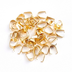 201 Stainless Steel Snap on Bails, Real 18K Gold Plated, 6.5x2.5mm, Inner Size: 6mm, Pin: 0.4mm