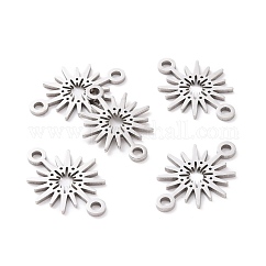 変色しにくい201ステンレススチールリンク/コネクター  レーザー切断  スター  ステンレス鋼色  15x20.5x1mm  穴：1.8mm