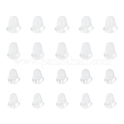 300個のプラスチック製イヤーナット  ピアスバックキャッチ  透明  3.5x4mm  穴：0.3mm&nbsp;KY-YW0001-78A