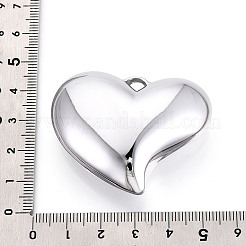 アクリルパーツ  ハートチャーム  銀  39.5x48.5x16mm  穴：3x4.5mm&nbsp;OACR-T030-30A