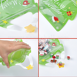 クリスマスツリーとペットのクッキー収納用再封可能袋 25個  チョコレート用  キャンディ  クッキー  ライムグリーン  21x18.5x0.15cm&nbsp;ABAG-SP0001-52