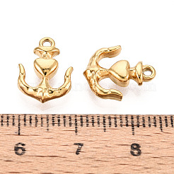 304ステンレススチールチャーム  アンカー  イオンプレーティング（ip）  18KGP本金メッキ  13x10x3.5mm  穴：1.2mm&nbsp;STAS-N114-36G