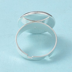 Adjustable 201 Stainless Steel Finger Rings Components&nbsp;STAS-G187-01S-16mm