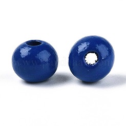 Spray Painted Round Natural Schima Wood Beads&nbsp;LS-WOOD-A018-8mm-17