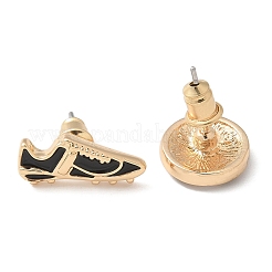 Brass Enamel Stud Earrings&nbsp;LS-EJEW-Z080-01G