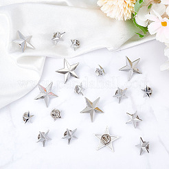 18Pcs 3 Styles Pentagram Alloy Brooches&nbsp;JEWB-GA0001-35P