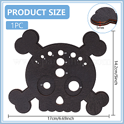 頭蓋骨の形をした木製の安全な目挿入ツール  補助ツール  ブラック  142x170x5mm&nbsp;DIY-WH0888-182