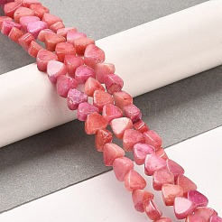 天然ドロマイトビーズ連売り  染め  三角形  サクランボ色  5.5~6x6~6.5x3mm  穴：1mm  約72個/連  16.14インチ（41cm）&nbsp;G-F765-H05-01