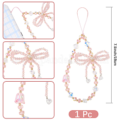 1Pc Bowknot Synthetic Quartz Bead Mobile Straps&nbsp;AJEW-BM0001-48A