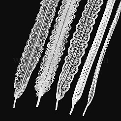 10個 5スタイル ポリエステルレース靴ひも  ホワイト  825x14~29mm  2個/スタイル&nbsp;AJEW-TA0003-17