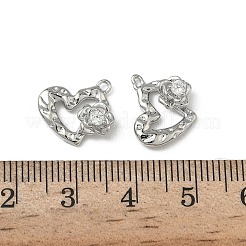 Brass Micro Pave Clear Cubic Zirconia Charms&nbsp;KK-A280-06P