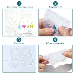 DIY Mixed Shapes Charm Pendant Silicone Molds for DIY Earring Making&nbsp;DIY-YW0009-42