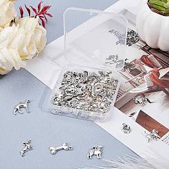 Tibetan Style Alloy Puppy Pendants&nbsp;TIBEP-SC0001-41AS