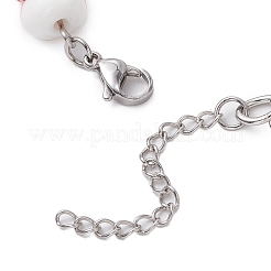 Christmas Theme Handmade Lampwoke and Alloy Snowflake Charms Bracelets&nbsp;BJEW-TA00561