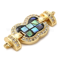 Rack Plating Brass Micro Pave Clear Cubic Zirconia Butterfly Links Connector Charms&nbsp;KK-K385-102G-02