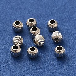 スターリングシルバーの波型ラウンドスペーサービーズ 925 個  銀  2x1.5mm  穴：1mm&nbsp;STER-K178-02D-S