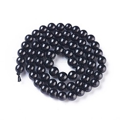 天然黒スピネル連売り  ラウンド  6mm  穴：1mm  約61~65個/連  15.6インチ（39.5cm）&nbsp;G-O183-07A