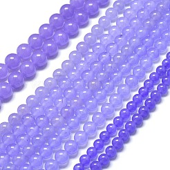 天然石マレーシアジェイドビーズ連売り  染め＆加熱  ラウンド  紫色のメディア  8~8.5mm  穴：1.2mm  約48個/連  14.96インチ（38cm）&nbsp;G-L645-C01-8mm-06