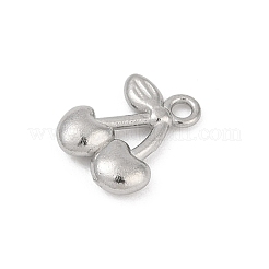 304ステンレススチールチャーム  変色防止  チェリー  9.5x7.5x2.5mm  穴：1.2mm&nbsp;STAS-D366-08D-P