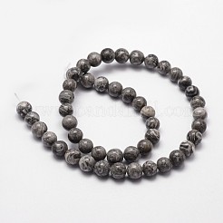 Natural Map Stone/Picasso Stone/Picasso Jasper Bead Strands&nbsp;X-G-D840-60-4mm