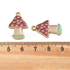 感謝祭の合金エナメルペンダント  ライトゴールド  キノコ  23x14.5x1.5mm  穴：1.7mm&nbsp;ENAM-D060-01H-KCG
