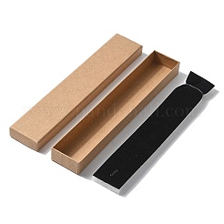 厚紙ジュエリーセットボックス  ブレスレットのための  ネックレス  長方形  淡い茶色  21x4x2cm  インナーサイズ：20x3.5センチメートル&nbsp;CBOX-R036-12A