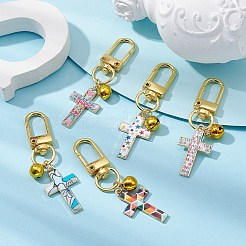 Cross Alloy Enamel Pendants Decorations&nbsp;HJEW-JM01074