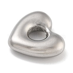 変色防止304ステンレススチールチャーム  ハートチャーム  ステンレス鋼色  13x14.5x4mm  穴：4mm&nbsp;STAS-D197-20P-02