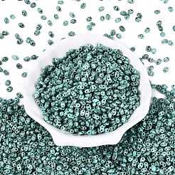 ピカソガラスシードビーズ  オーバル  2穴  ダークシアン  5~6x3~4x2~3mm  穴：0.9~1.2mm  約6425個/ポンド&nbsp;GL-N001-02B