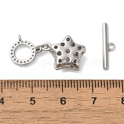 Brass Micro Pave Clear Cubic Zirconia Toggle Clasps&nbsp;KK-N254-81P