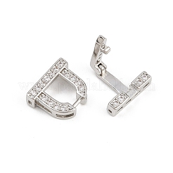 Brass Micro Pave Clear Cubic Zirconia Fold Over Clasps&nbsp;KK-C075-40P