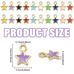 環境に優しい合金エナメルスターチャーム150個  ミックスカラー  9x7x1mm  穴：1.5mm&nbsp;ENAM-YW0005-87