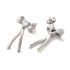 304 Stainless Steel Bowknot Stud Earrings&nbsp;EJEW-C113-01P