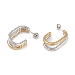 PVD Vacuum Plating 201 Stainless Steel Oval Stud Earrings&nbsp;EJEW-I309-48GP