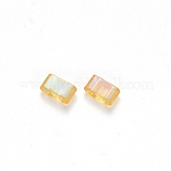 FGB 2-Hole Baking Paint Transparent Glass Seed Beads&nbsp;X-SEED-S031-M-251