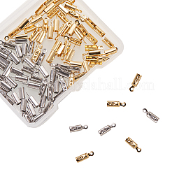 100Pcs 2 Colors 304 Stainless Steel Folding Crimp Ends&nbsp;STAS-CJ0001-161