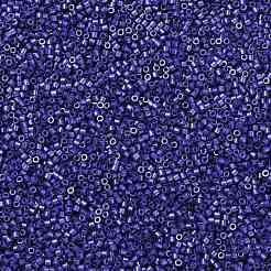 シリンダーシードビーズ  不透明色の光沢  均一サイズ  ミッドナイトブルー  2x1.5mm  穴：0.8mm  約888個/10g&nbsp;X-SEED-H001-H06