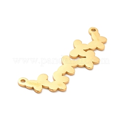304ステンレススチールコネクタチャーム  バタフライリンク  ゴールドカラー  11.5x34x1mm  穴：1.2mm&nbsp;STAS-K245-01G
