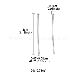 鉄平頭ピン  カドミウムフリー＆鉛フリー  プラチナ  21ゲージ  30x0.7mm  ヘッド：2mm&nbsp;IFIN-FS0001-30E